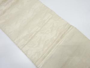 アンティーク　扇に鶴・草花模様織り出し丸帯（材料）